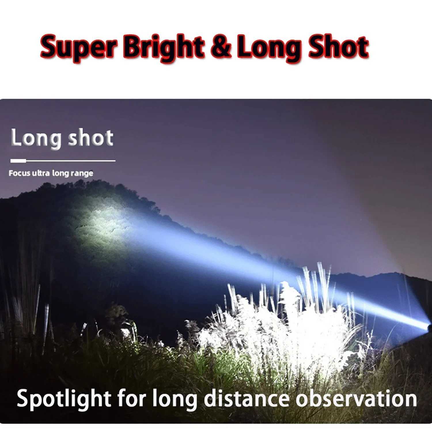 Aluminum Alloy Rechargeable High Lumen Flashlight 5 Modes LED Flashlight Type-c Charging Port for Fast Charging XJ250529