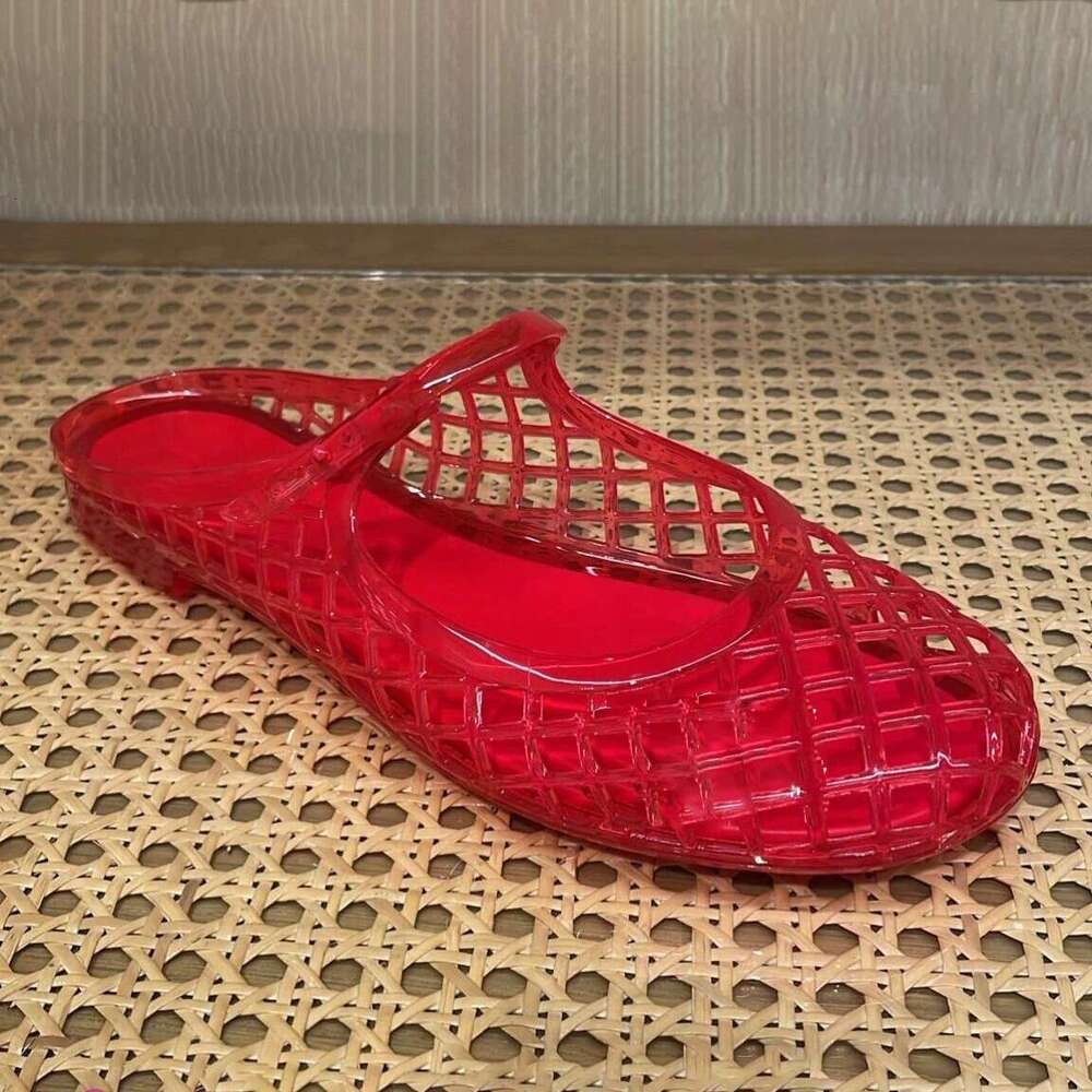 Cowhide Version ~ Korean Style Niche Hollow Out One-Strap Closed-Toe Half Slippers for Women Summer Outdoor 2025 Sandals