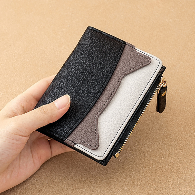 Card Holder Unisex Travel Minimalist Canvas Mini Zipper White Cash Compartment Long Coin Purse
