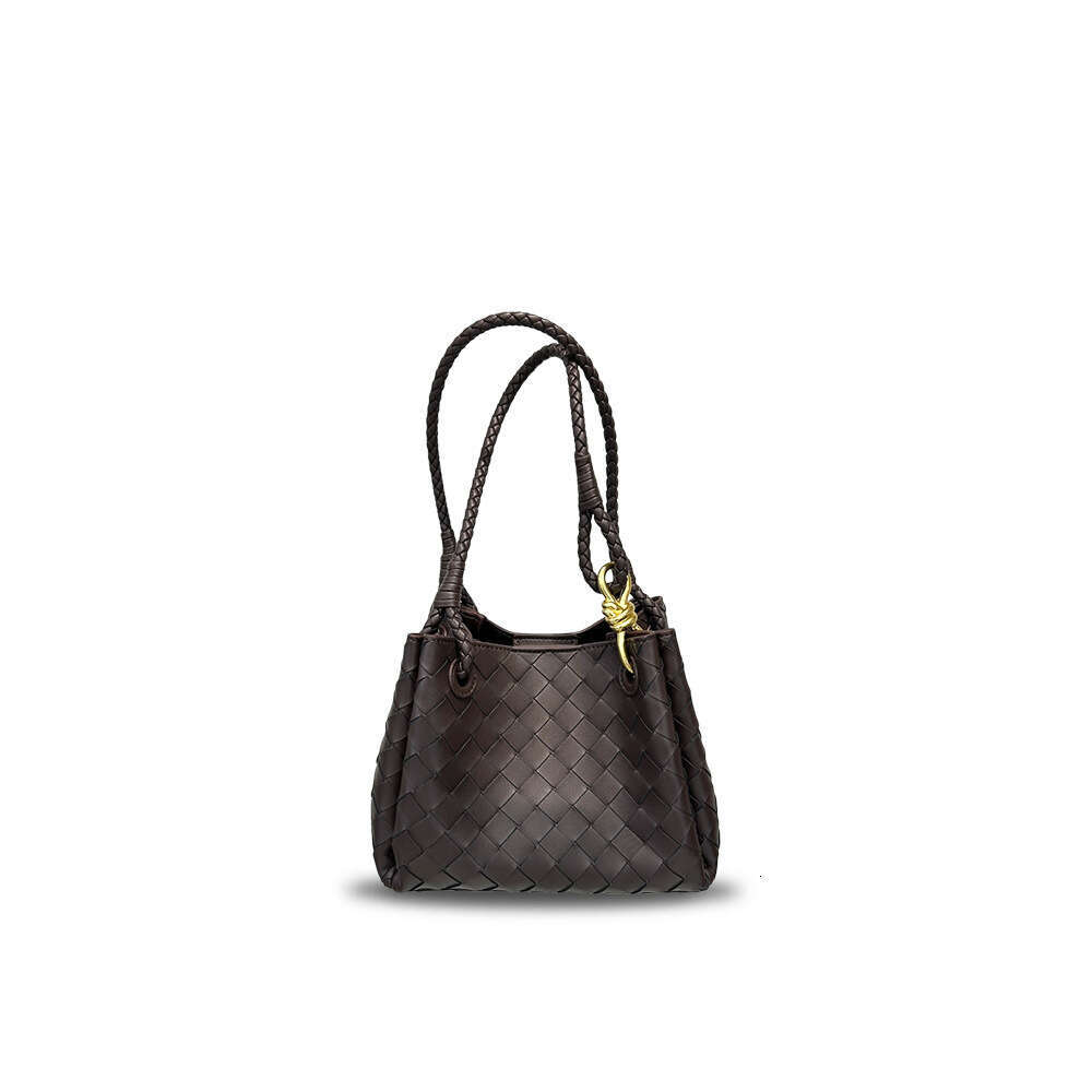 Tote Bag Braided Handbag Genuine Leather Woven Parachute Small Bucket Tote Basket Handbag Shoulder Crossbody Bag For Women Shoulder Bag