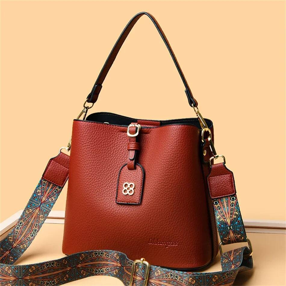 Designer High Quality Leather Women's Handbag Purses 3 Layers Multifunctional Ladies Shoulder Messenger Bags Sac Femme