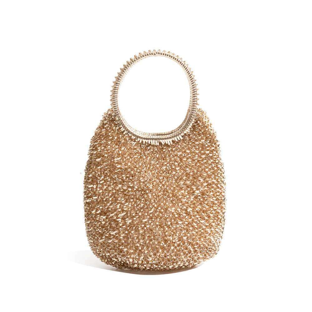 Women's Bags Designer Clear PVC Woven Bags For Women Hollow Round Handle Purses And Handbags Evening Wedding Clutch Shoulder Crossbody Bag