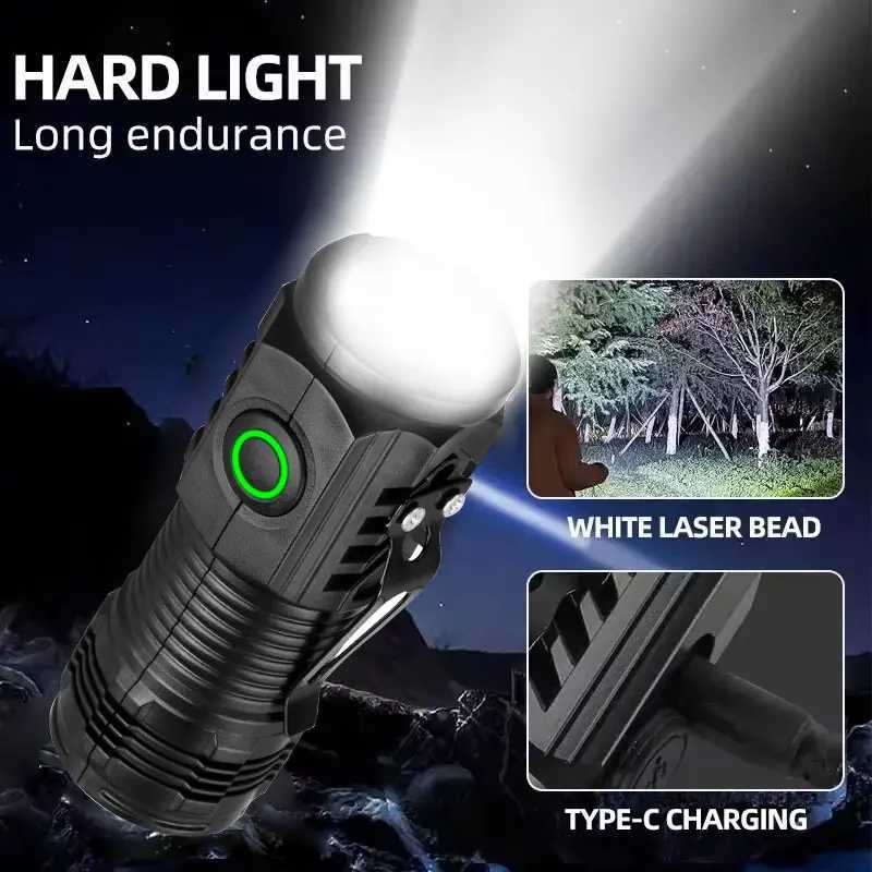 New Ultra Powerful Flashlight 3 Core LED Mini EDC Tactical Torch USB Rechargeable Outdoor Camping Fishing LED Hat Clip Lamp XJ250529