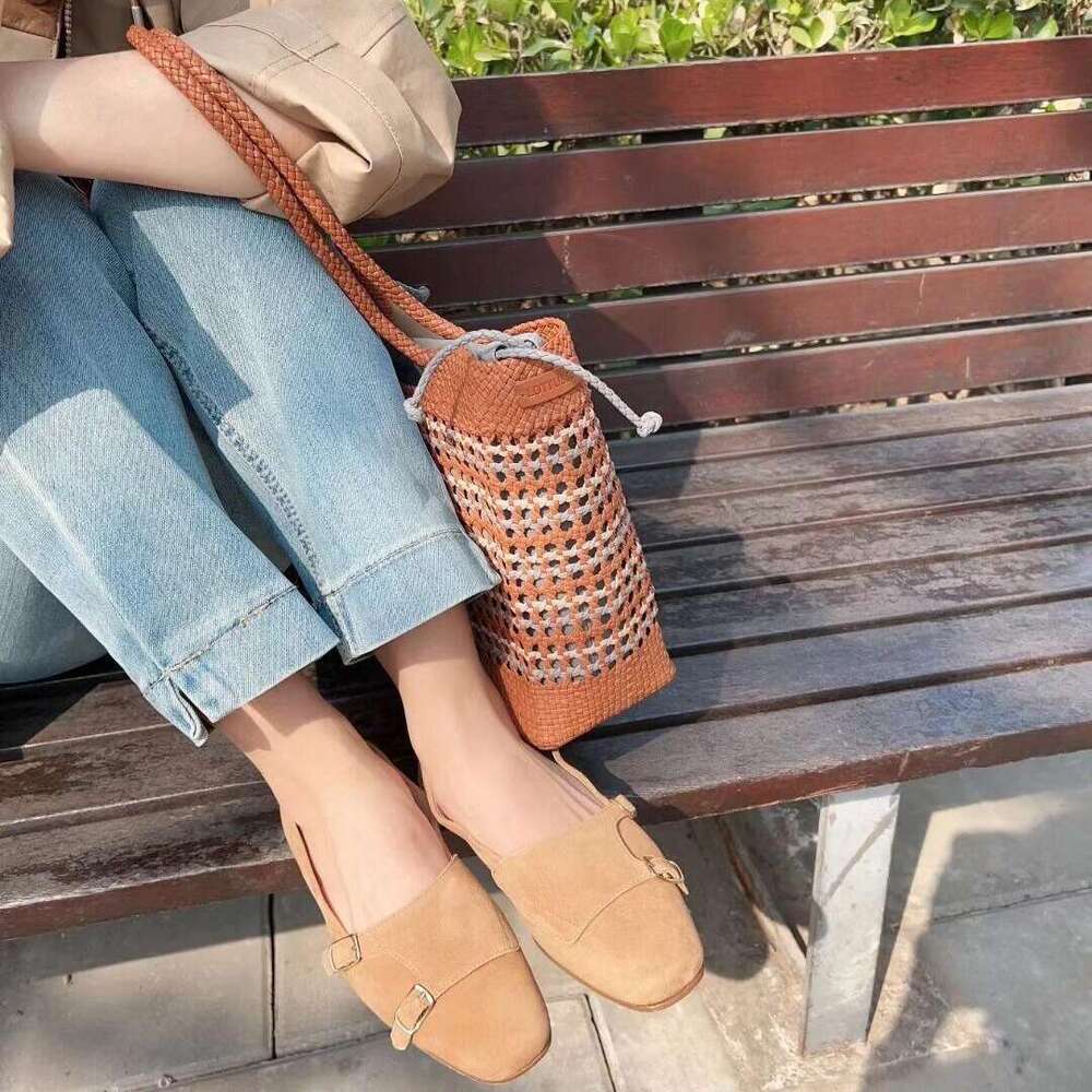 Genuine Leather Niche Design Soft Sole Flat Slip-On Loafers for Women Summer Autumn New Mary Jane Single Shoes