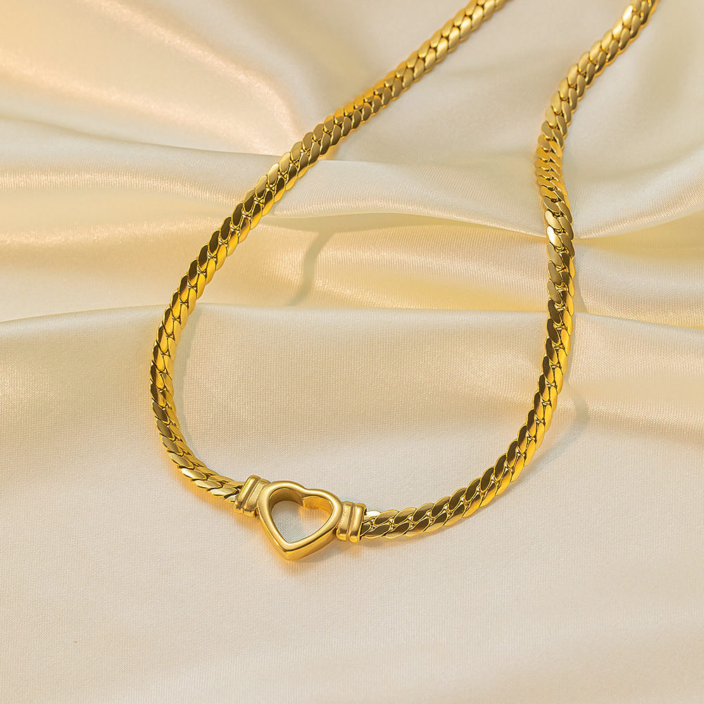 designer women's jewelry multicolor necklace women's gold necklace with box heart stainless steel jewelry handmade jewelry AX
