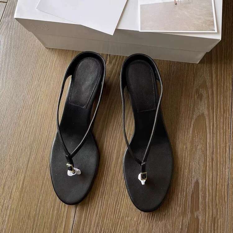 Sheepskin Version ~ French Niche Wedge Toe Post Sandals for Women 2025 Summer New Thick Sole High Heel Slippers