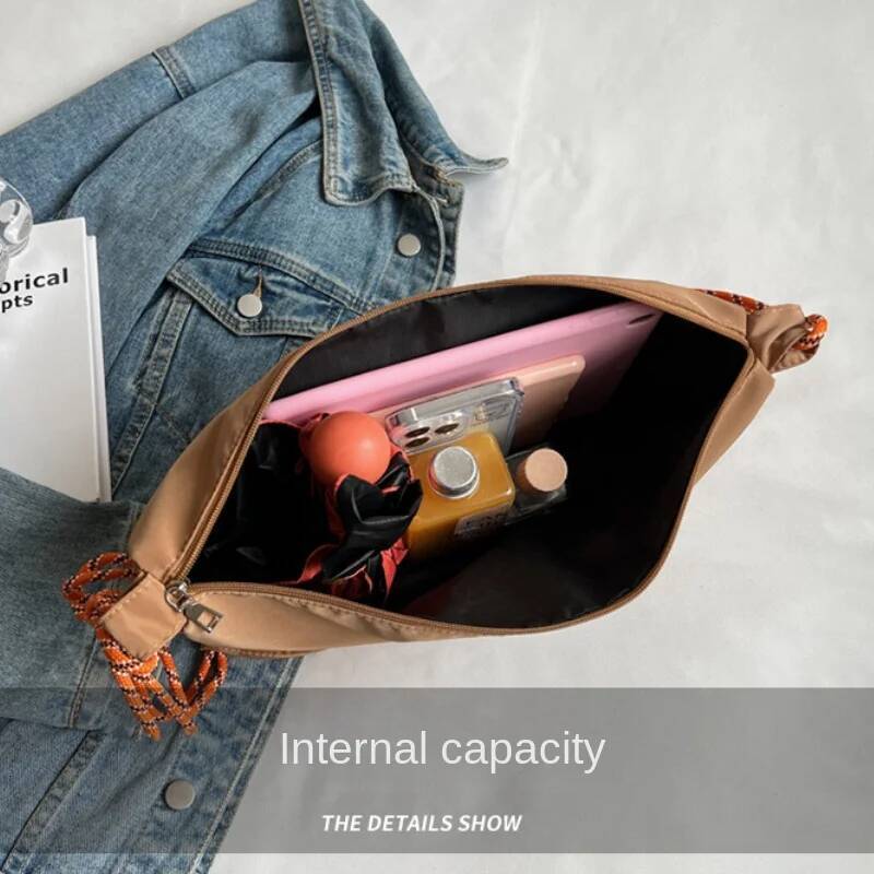 New Nylon Cloth Shoulder Bags Vintage Solid Color Hobos Casual Large Capacity Diagonal Bag Fashion Versatile Women Handbag