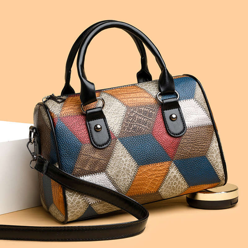 Fashion Color-Block Plaid Geometric Pattern Commuter Shoulder Crossbody Bag Shopping Portable Phone Coin Purse