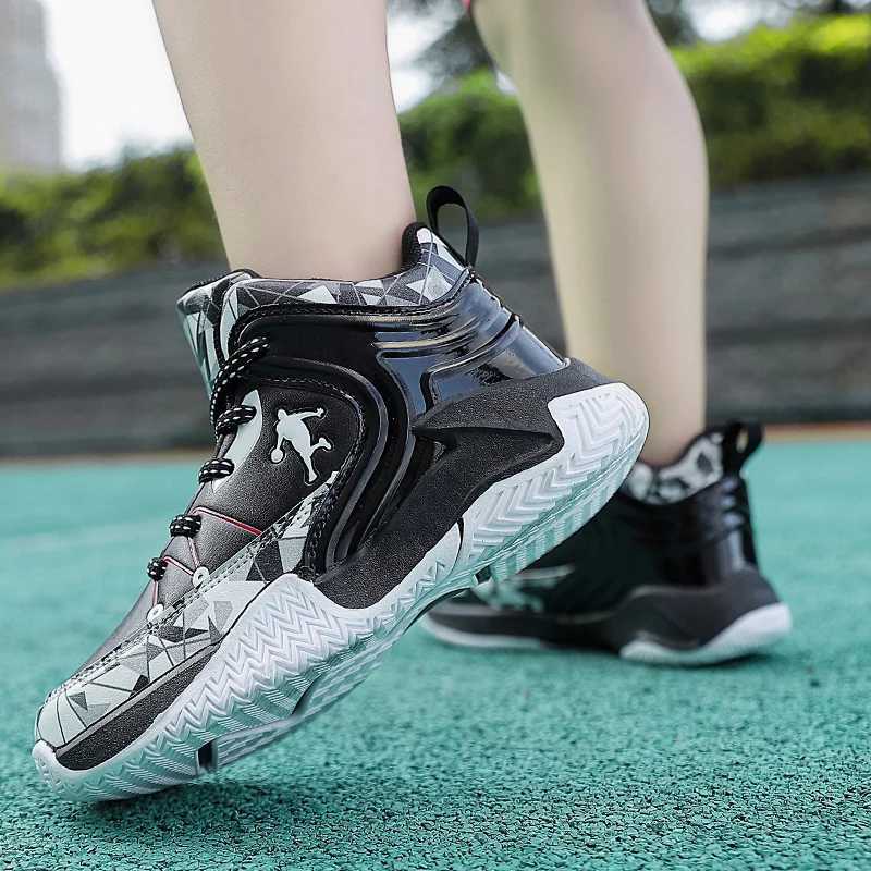 Hot White Purple Kids Basketball Shoes Outdoor Platform Childrens Sports Shoes Trend Casual Non-slip High Top Sneakers For Boy W250529