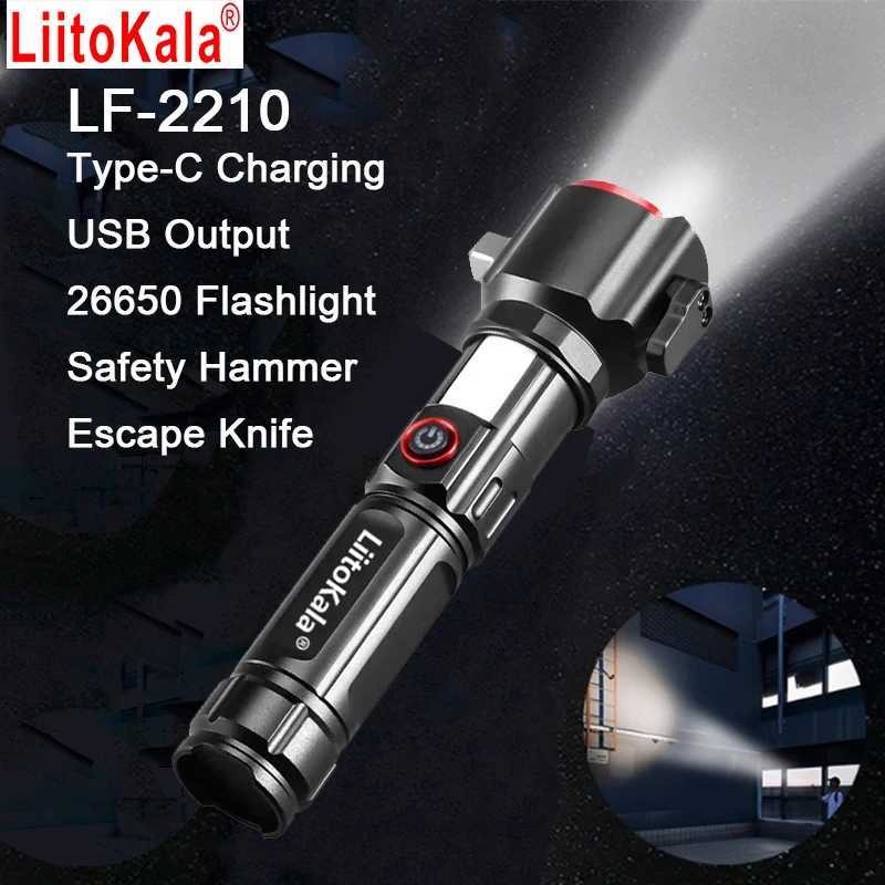 LiitoKala LF-2210 26650 Portable Lighting Flashlight Equipped with Rechargeable Batteries Mini FlashlightXJ250529