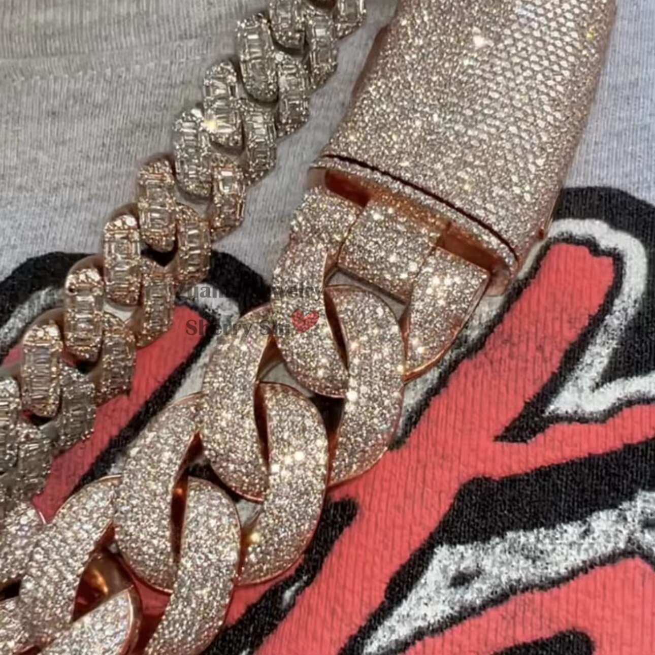 Zuanfa Jewelry Hip Hop Iced Out Miami Cuban Link 25MM Thick Solid 925 Silver VVS Moissanite Cuban Chain