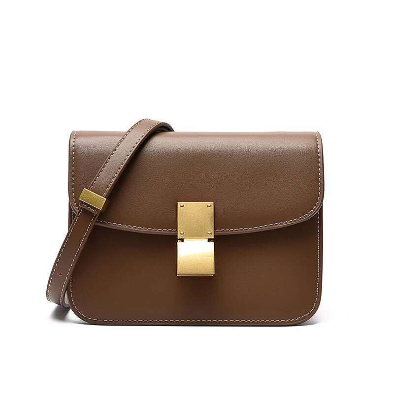 Elegant Small Square Women's Shoulder Crossbody Bag Premium Texture Versatile Buckle Handbag