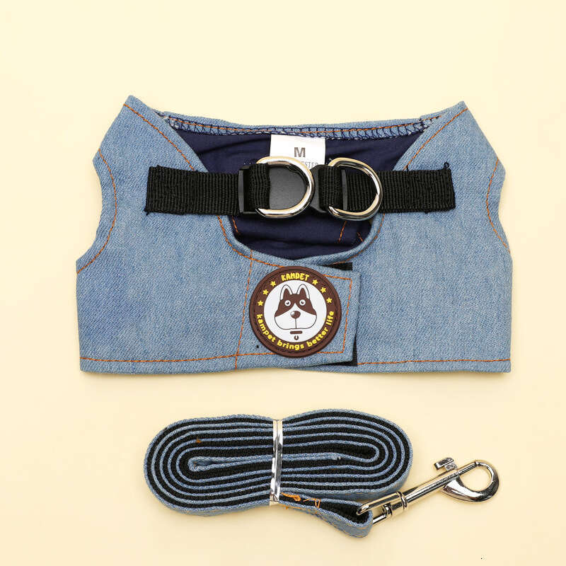 Pet Supplies Vest-Style Denim Leash Walking Rope Dog Chain Teddy Chest Harness