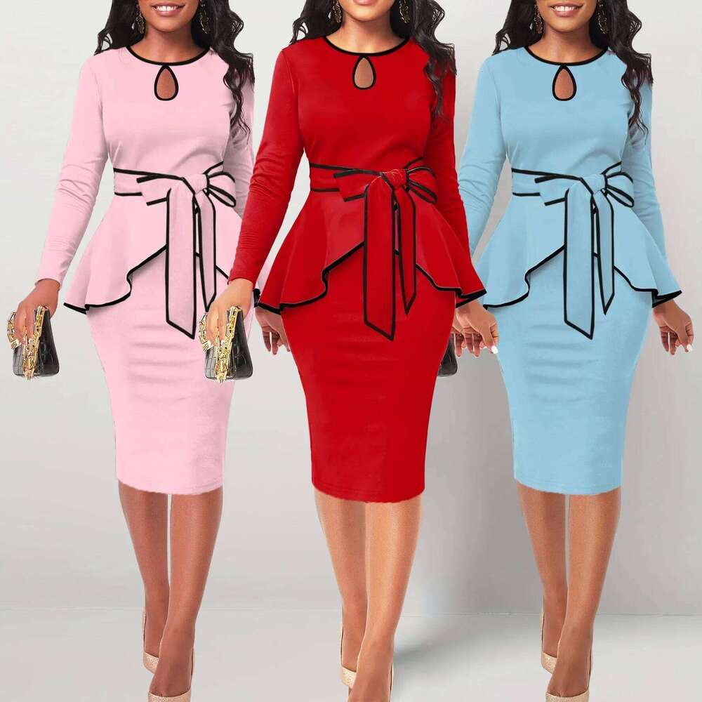 Sexyelegant Cross-Border Suit Dress Ruffle Edge Top Side Slit Skirt 2-Piece Set For Women From China Big Land
