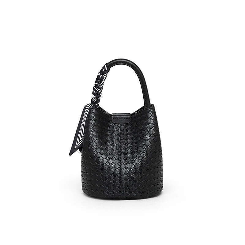 Tote Bag Bucket Women S New Genuine Leather Crossbody Small High End Woven Handbag Tote Bag Shoulder Bag Braided Handbag