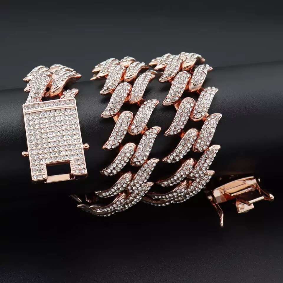 Hip Hop Luxury Gold Plated VVS Moissanite Diamond Jewelry Cuban Link Chain Moissanite Necklace for Men Women