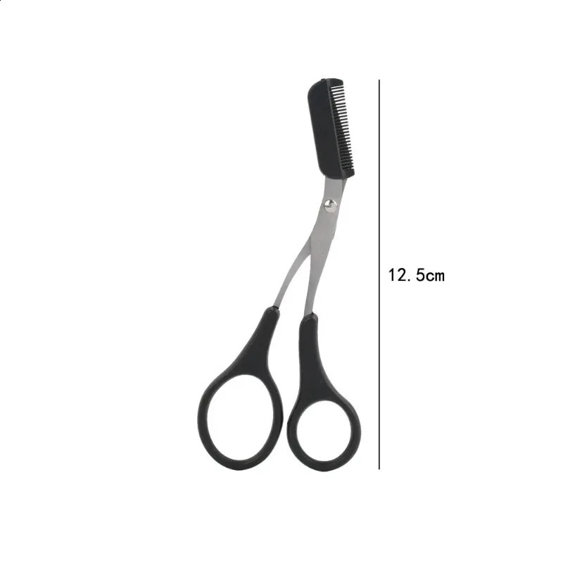1 Piece Safe Eyebrow Trimmer Stainless Steel Scissors with Comb Hair Removal Shaver Eyebrows Shaping Makeup Tool 250516