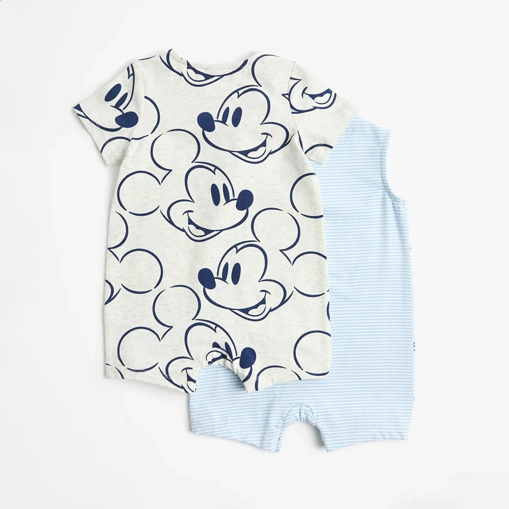 2Pcs Baby Boy Jumpsuits for Summer Cotton Infant Short Sleeve Rompers born Baby Girl Clothing 250528
