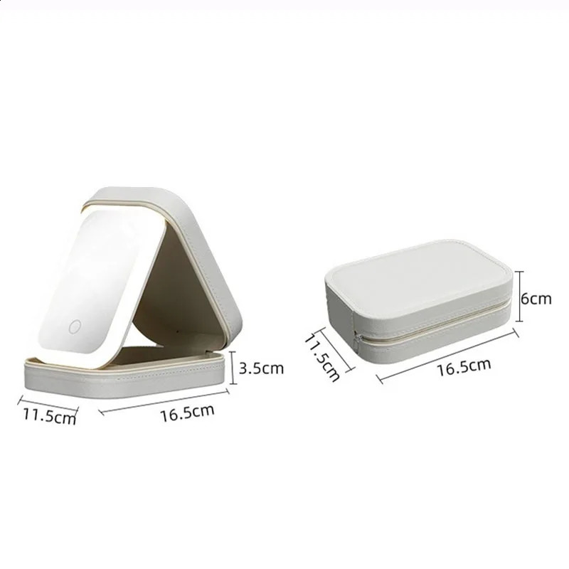 Smart LED Cosmetic Case With Mirror Travel Makeup Bag Small cute Female Beautician Skincare Product For Women 250528