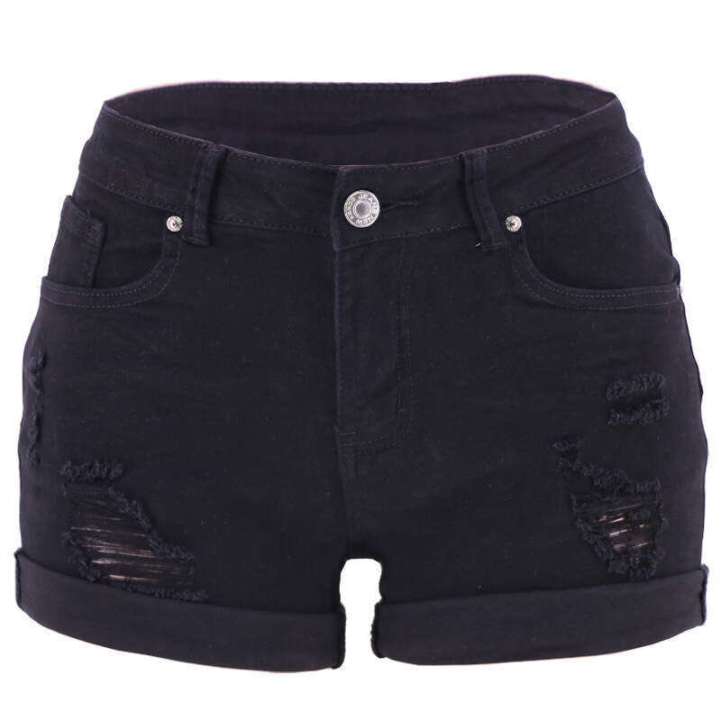 Shorts Women Denim Shorts Spring Ripped Cuffed Hem Denim Shorts Low Waist Jeans For Women Jean Shorts Blue denim shorts