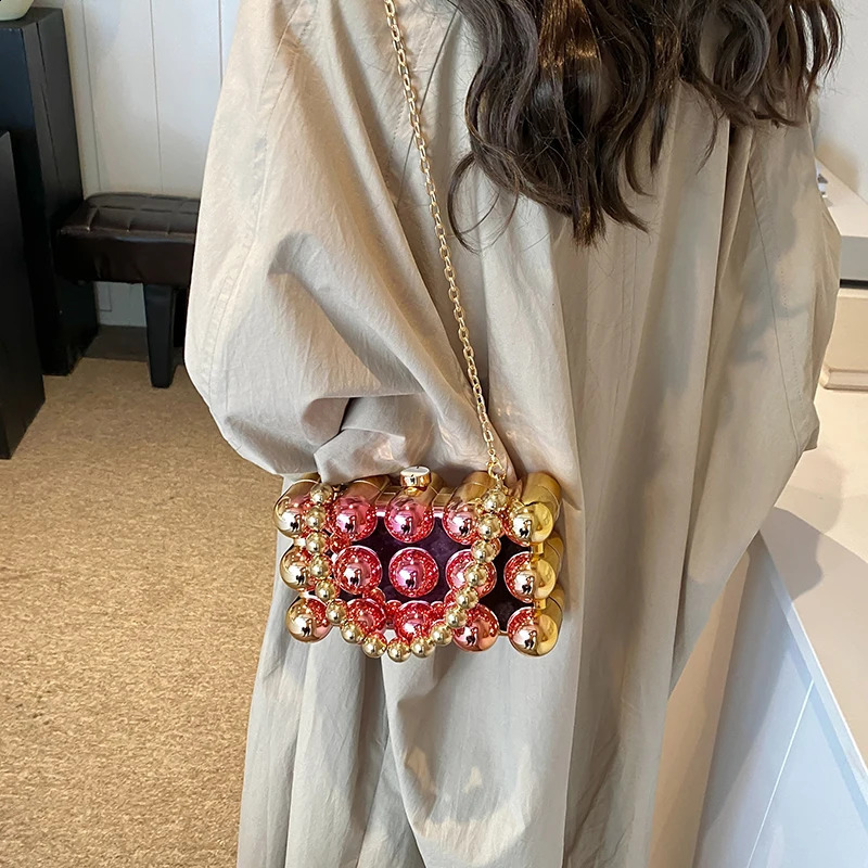Acrylic Clutch Purse For Women Bubble Crossbody Detachable Strap Square Handbag Wedding Prom Party Leisure Shopping Bag 250528