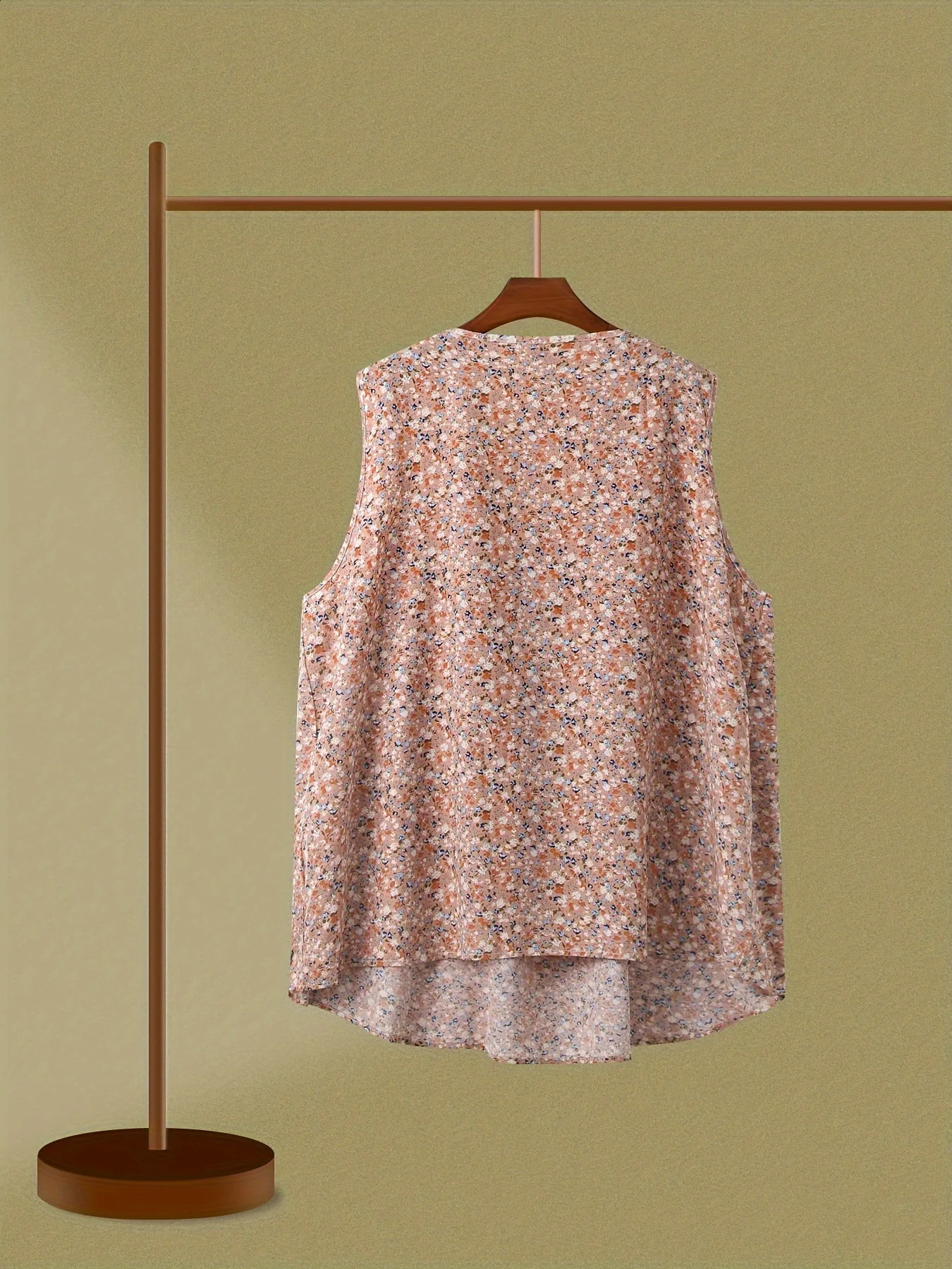 plus Size Elegant Fashion Floral Print Vest for Women Comfortable Casual Tank Top in Vibrant Colors 250519
