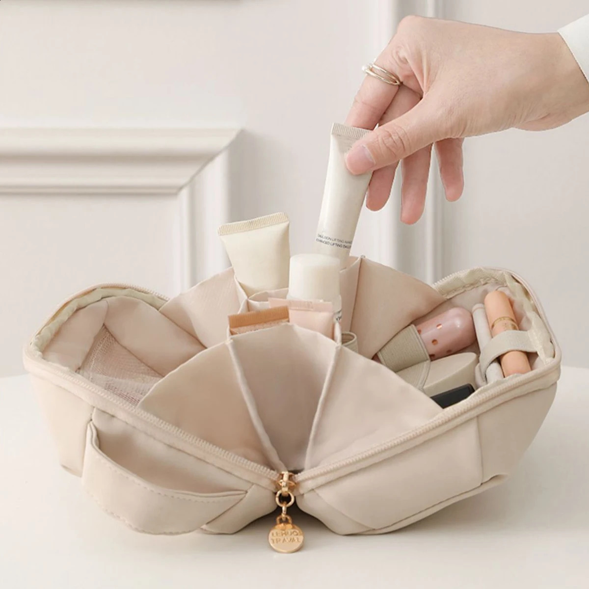 Small Square Brick Cosmetic Bag Convenient Onthego LargeCapacity Toiletry Bag 250528