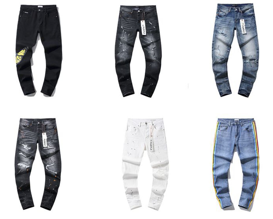 Y2K Streetwear jean Tide Punk jeans High Street Ripped Patchwork Slim Fit Denim Pencil Pants Chic Patch Hand-worn Holes Skinny denim for Men