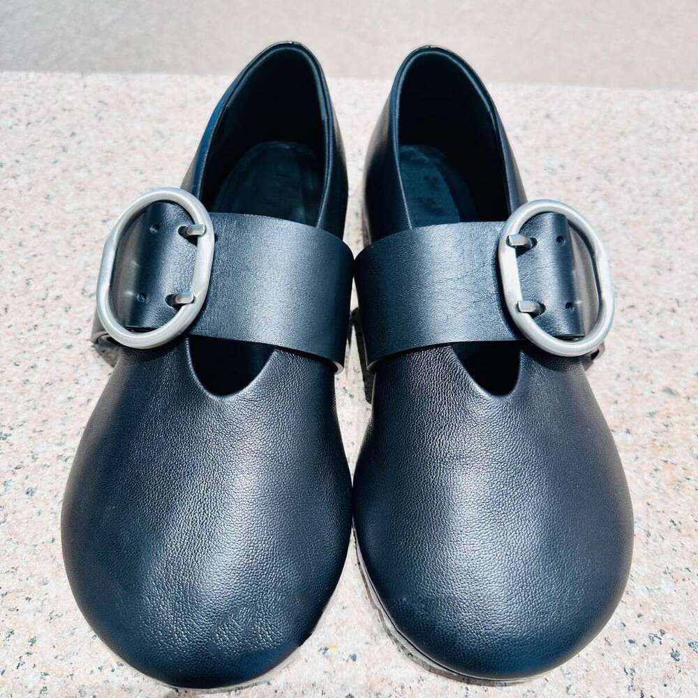 Genuine Buckle Flat Big Head Single Women 2025 Spring Autumn New Mary Jane Loafers Small Leather Shoes
