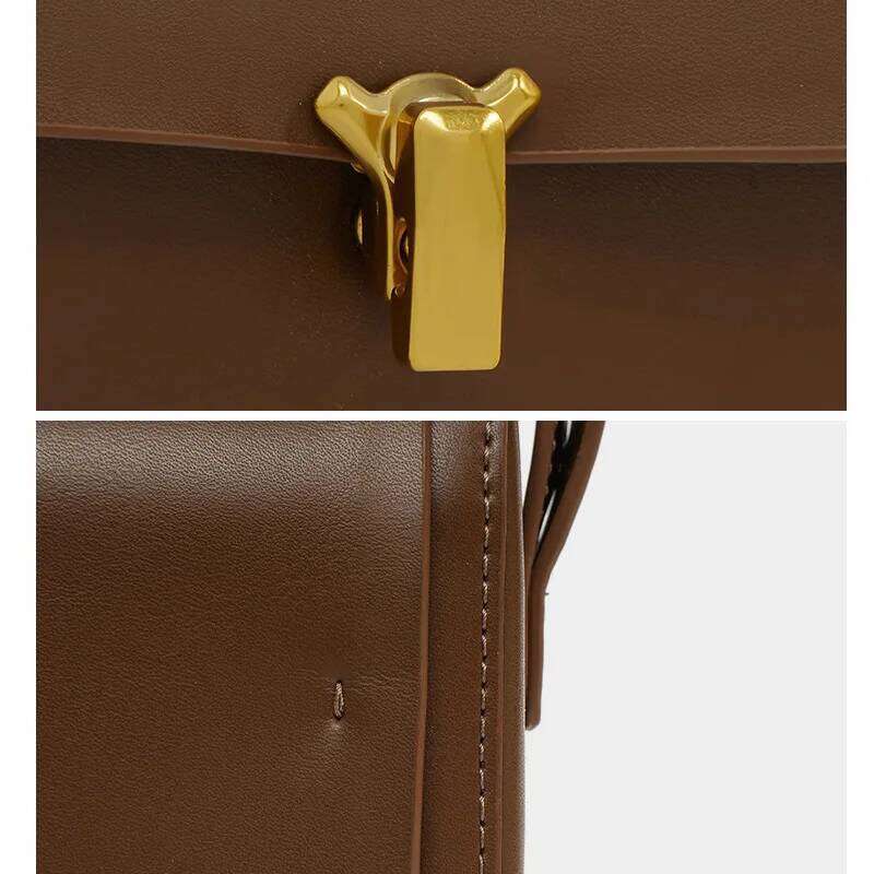 2023 Korean Vintage Box Women Split Cowhide Leather Underarm Shoulder Bag Lady Ins Fashion Small Square Messenger Handbag