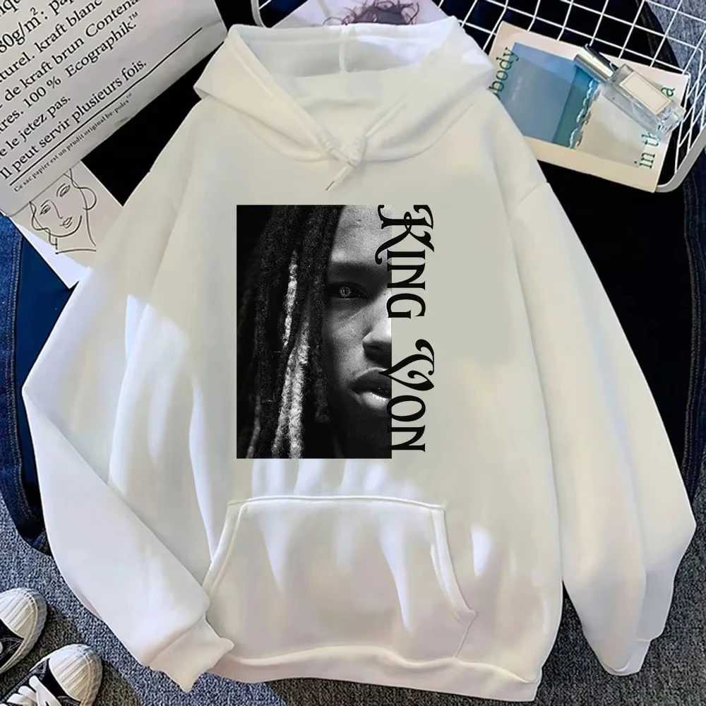 Rapper K-King Von Hoodie Mens and Womens Cotton Plush Sweater Autumn and Winter Universal Streetwear Retro Hip-Hop PulloverXJ250514