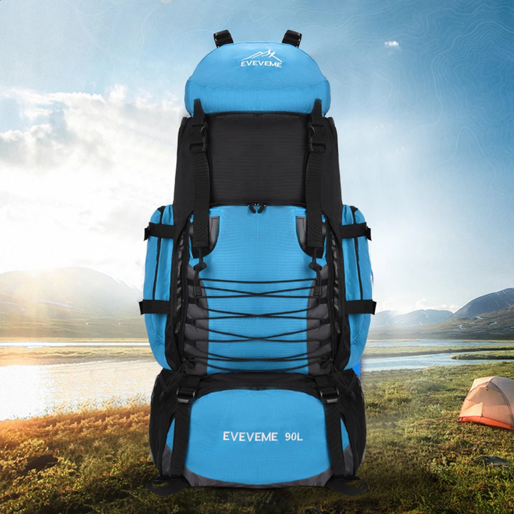 90L Army Hiking Bag Anti Theft Buckle with Rain Cover Flap n Top Hook Adjustable Shoulder Strap Men Women Trekking Backpack 250522