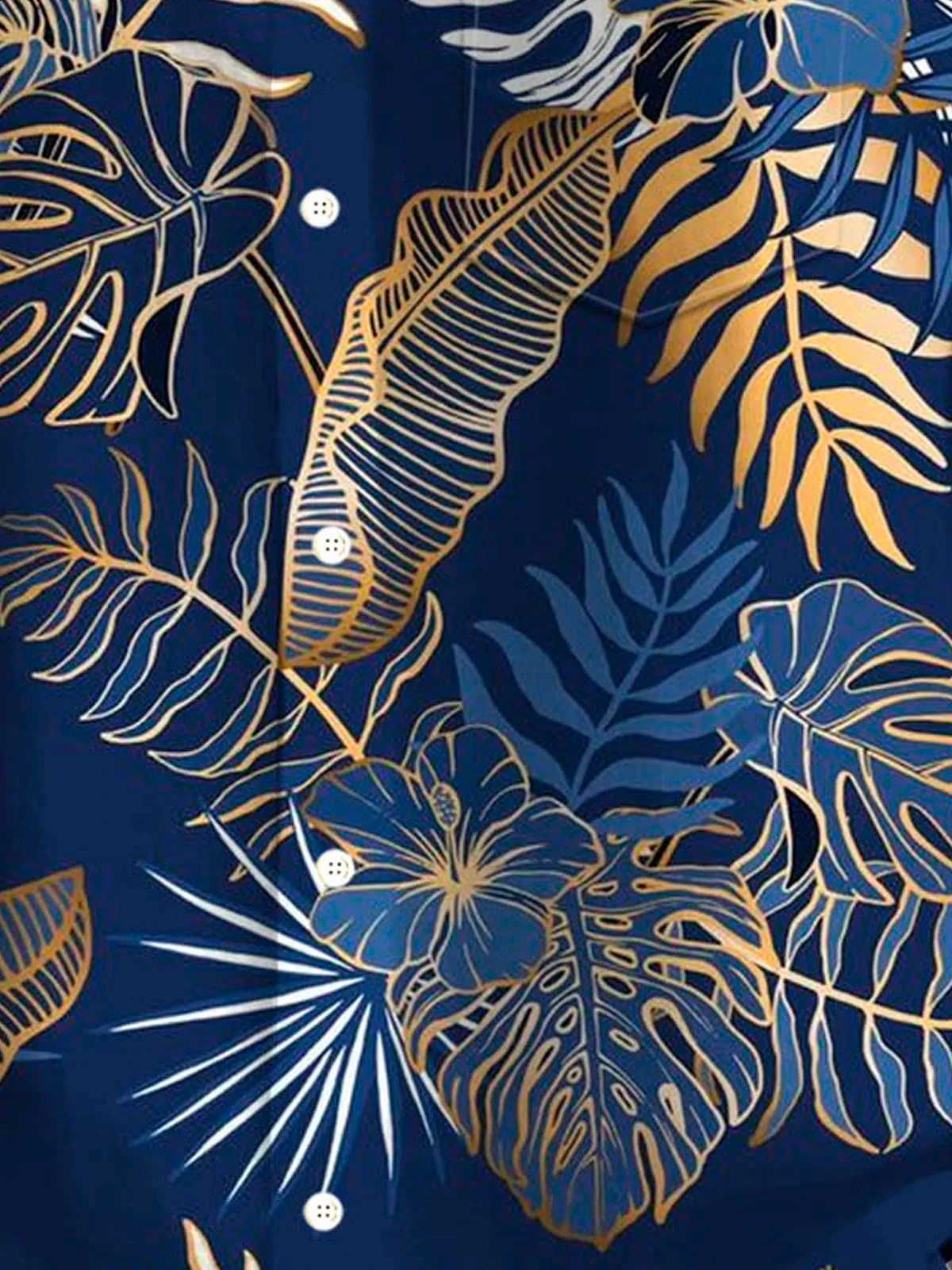 Hawaiian Plant Golden Leaves 3D Print Mens hawaiian Shirt Outdoor Street Casual Summer Turndown Short Sleeve Polyester Shirt 250526