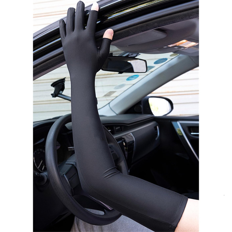 UV Protection Armsleeves with Cut Finger Sun Gloves Men Anti-slip Fishing Driving Cycling Sports Cooling Long Sleeves