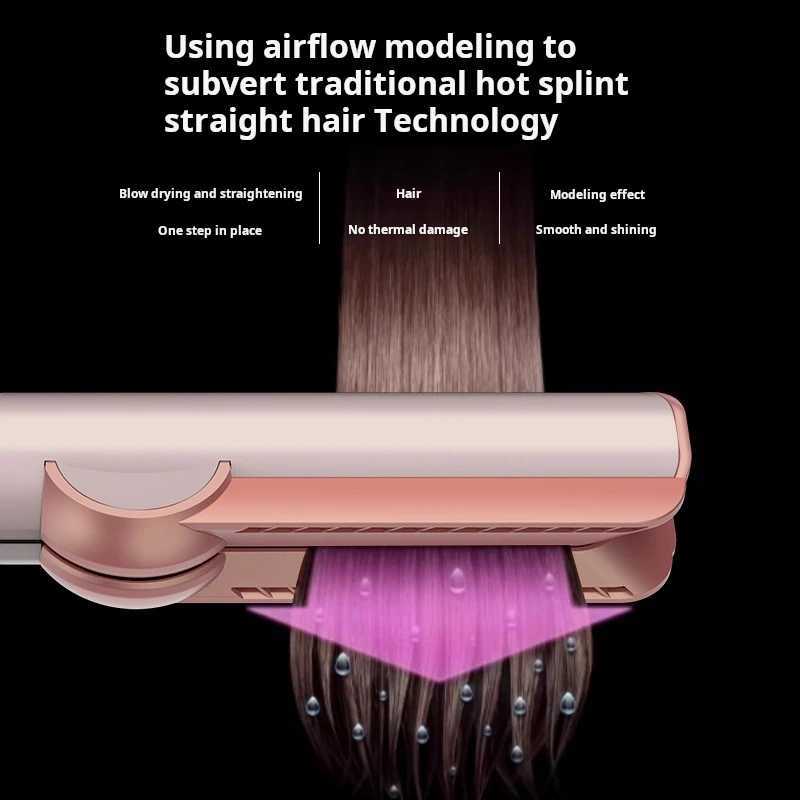 Professional 2-in-1 Hair Straightener And Dryer Heat-Up Flat Iron Compatible with Airstrait Hair Styling ToolXJ250528