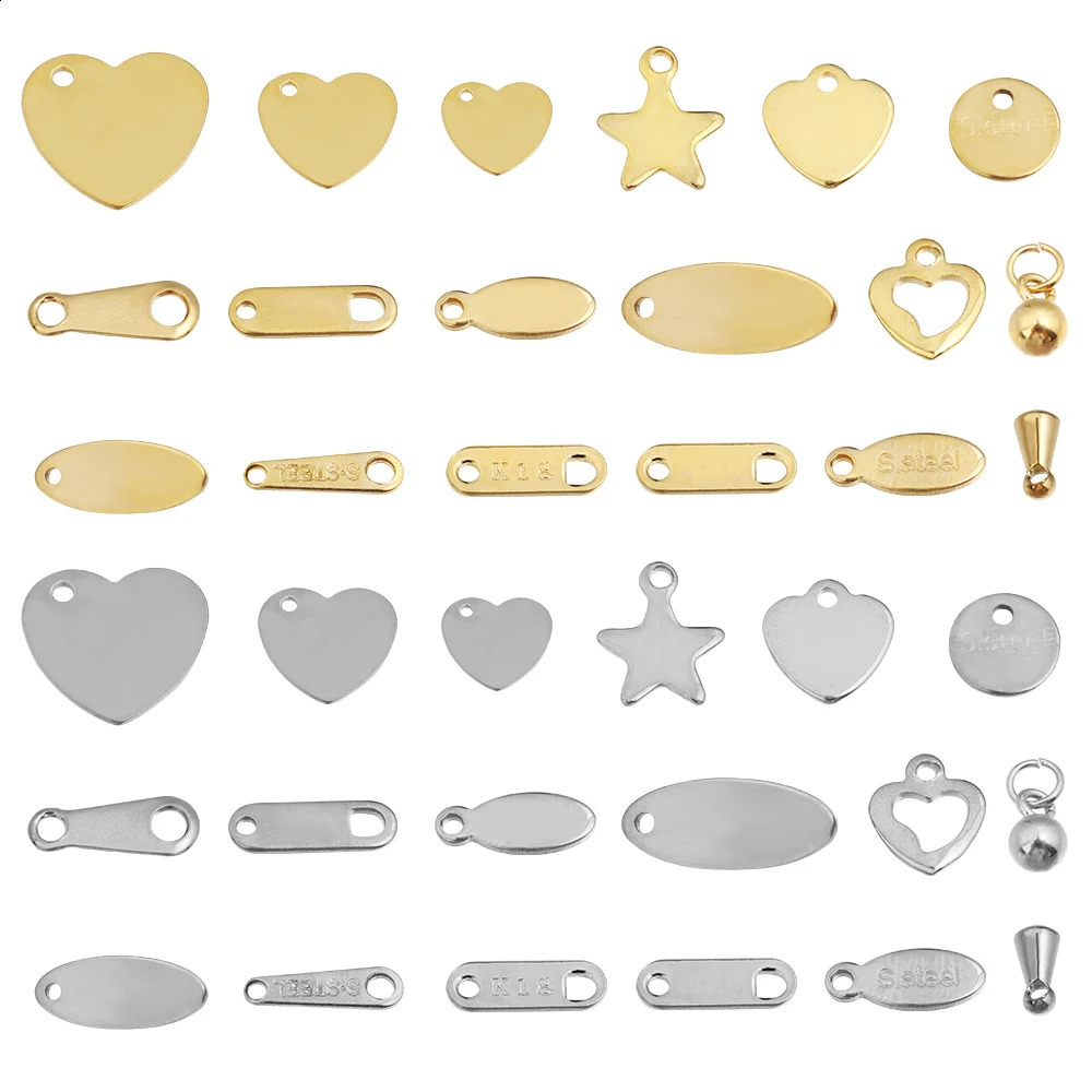 20Pcs Stainless Steel Heart Star Water Droplet Charms Mini Small Pendant For Jewelry Making Necklace DIY Findings Accessories 250519