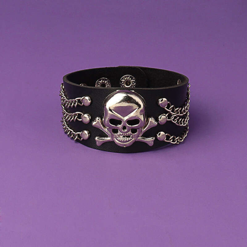 Punk Rivet Nightclub Trendy Bold Bracelet Skull Bangle Multi-layer Fashion Jewelry