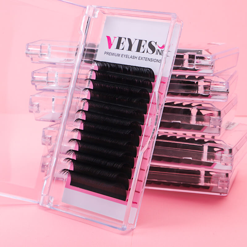 VEYES Wholesale Volume Lashes 0.03 0.05 0.07 Mink Volume Custom Russian Lash Extension Lash Trays Eyelash Extension