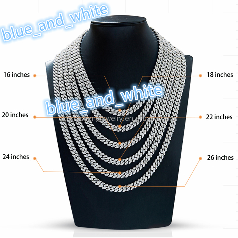 Vvs Moissanite Cuban Link Chain Necklace Custom Iced Out Round Brilliant Cut 925 Silver Bracelet for Men Women High Quality 8mm