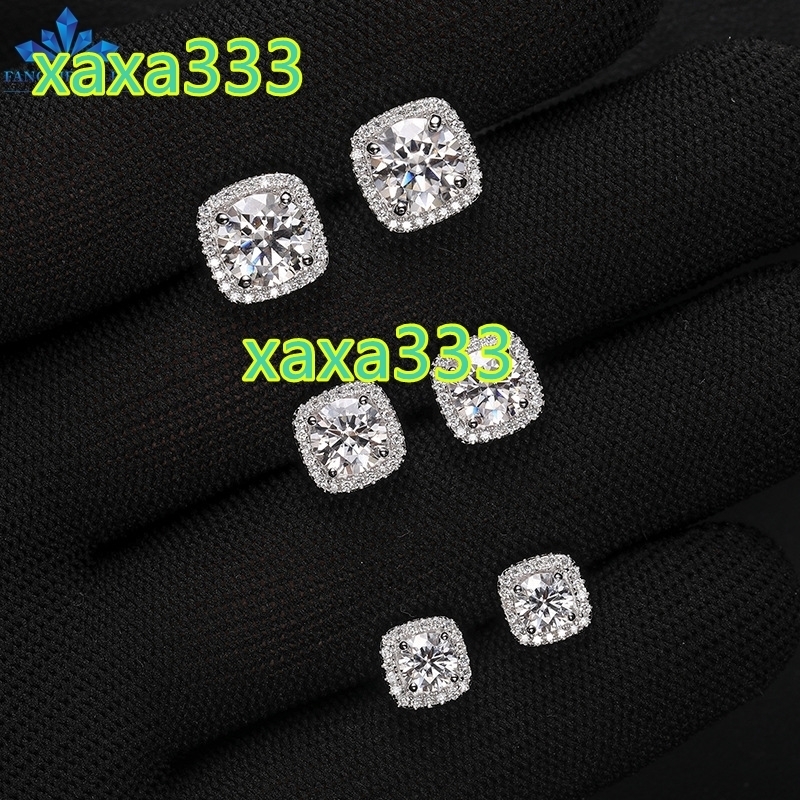 GRA Certified Round Minimalism 925 Sterling Silver Men Women 0.5ct 1ct 2ct D VVS1 Moissanite Diamond Stud Earrings