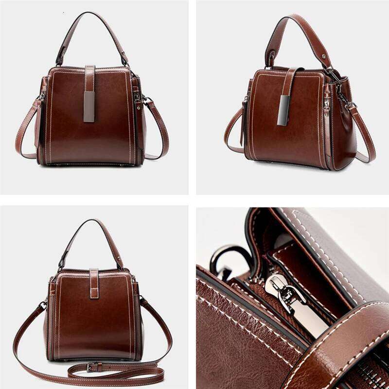 Toptrends Korean Genuine Leather Bucket Small Shoulder Bags For Women 2025 Designer Crossbody Purses Work Ladies Handbags