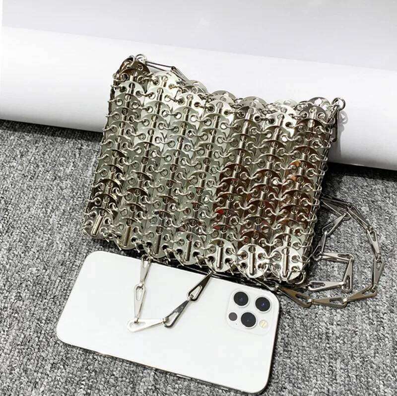 Designer Tote Aesthetic Bags Handbag Metal Hollow Women's Wedding Party Clutch Shoulder Female Evening Bag