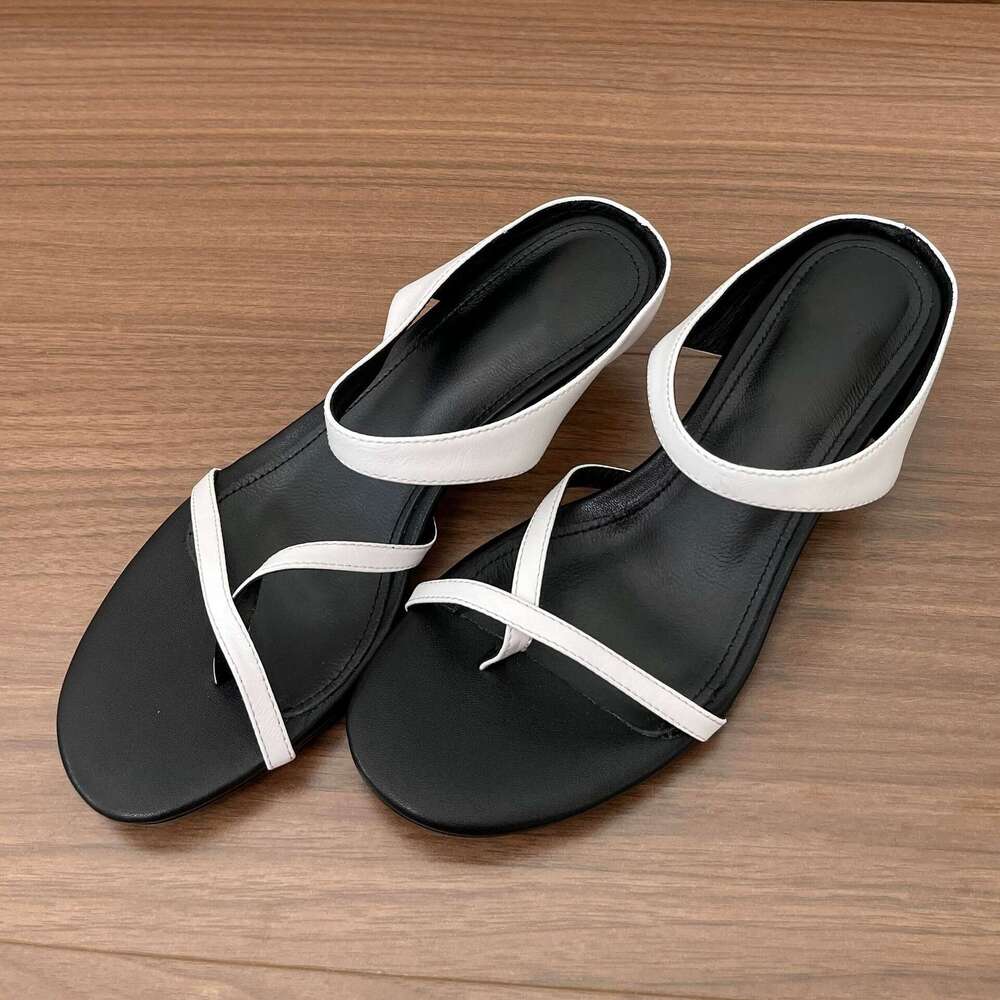 Cowhide Version ~ French Style Kitten Cross Strap Toe Ring Sandals for Women 2025 Summer New Elegant Thin Heel High Heels