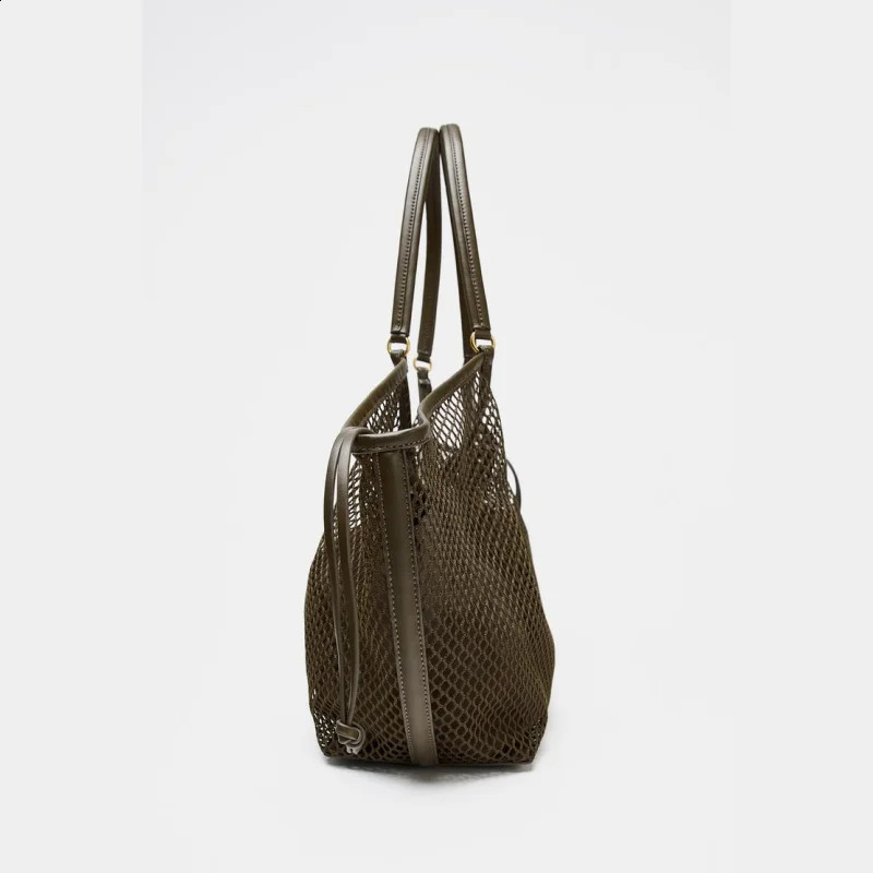 MESH SHOPPER BAG y ner PU Material WingShaped Handbag Spacious Tote Bag Large Capacity Women Travel Luggage Bag 250528