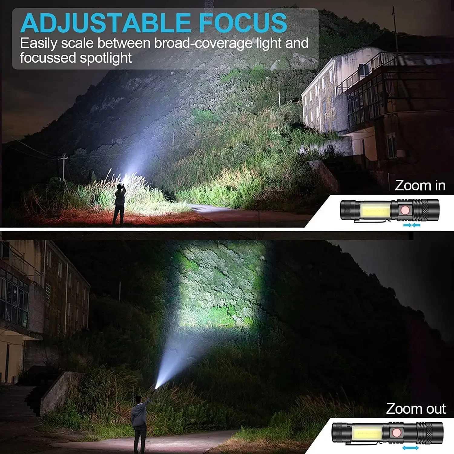 Super Bright LED Flashlight High Power Torch Light Rechargeable Tactical Flashlight 18650 Battery Camping Fishing LampXJ250529