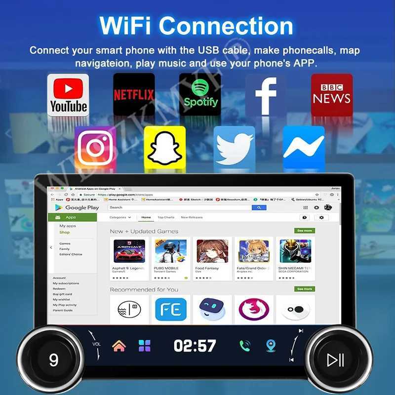 Car dvr 2025 New Dual twist 10.1Universal Car Radio Android Auto CarPlay 2din Multimedia Player GPS car Intelligent Systems R250529