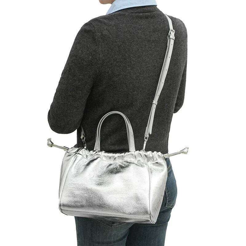 Fashion Hobos 100% Genuine Leather Soft Skin Women String Shoulder Bag Classic Black Elegant Lady Crossbody Purse Tote Handbag