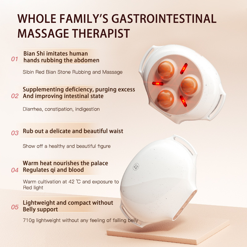 Bian Stone Abdominal and Abdomen Massager Multi-Functional Kneading Belly Heating Massage Electric Waist Belt