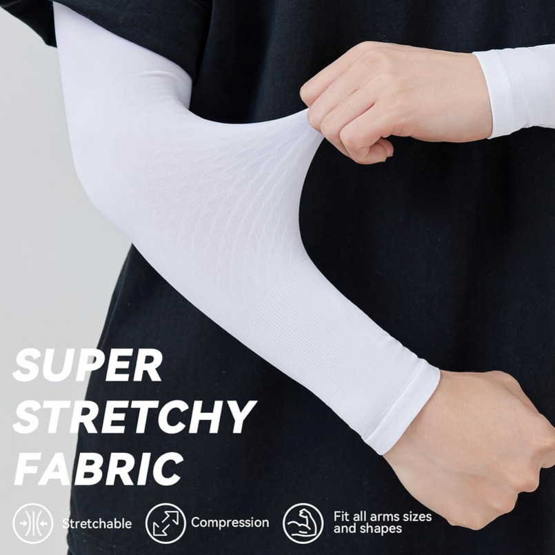 Arm Women Men Compression UV Sun Protection UPF 50+ Cooling Sleeves to Cover Arms for Sports