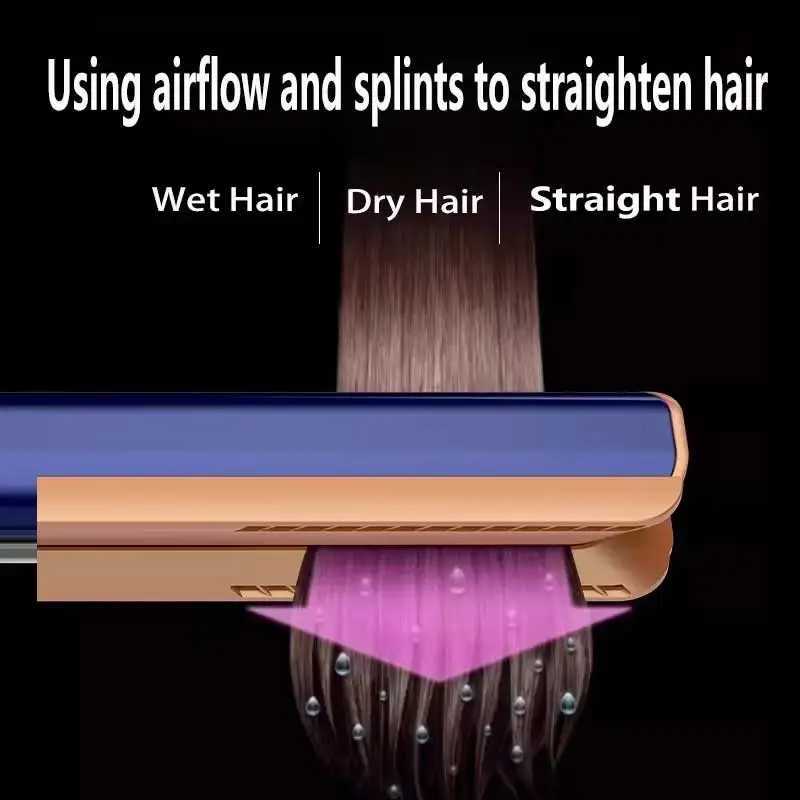 Professional 2-in-1 Hair Dryer and Straightener Negative Ion Iron Long Lasting Styling Tool Wet and Dry StraightenerXJ250528
